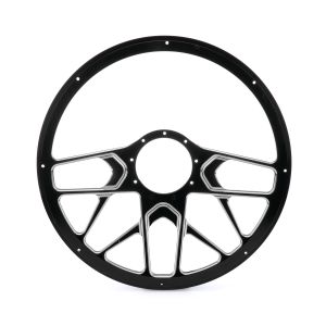 BILLET SPECIALTIES #BC34107 Steering Wheel 1/2 Wrap 15.5in Redline Black