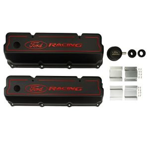 FORD #M-6582-Z351B 351C Aluminum Valve Cover Set - Black Finish