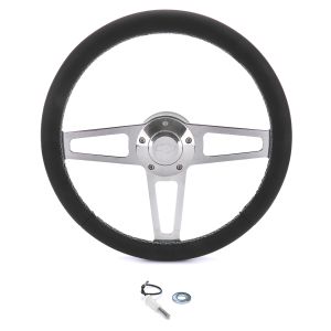 GRANT #1911-2 Billet Classic Series Black Wheel Chevy Logo