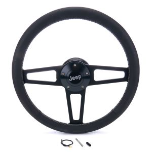 GRANT #1919 T Series Blk Wheel Jeep Logo/Install Kit