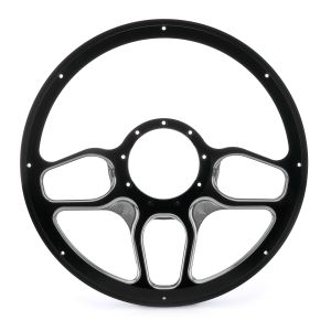 BILLET SPECIALTIES #BC30102 Steering Wheel 1/2 Wrap 14in Win Lite Black