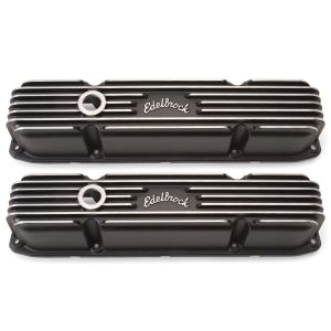 EDELBROCK #41923 BBM Classic Finned V/C's - Black