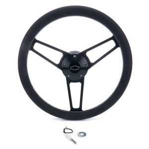 GRANT #1906-2 Billet Classic Series Black Wheel Chevy Logo