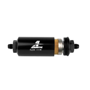 AEROMOTIVE #12347 6an Inline Fuel Filter 10 Micron 2in OD Black