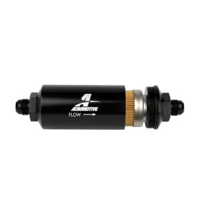 AEROMOTIVE #12377 8an Inline Fuel Filter 10 Micron 2in OD Black