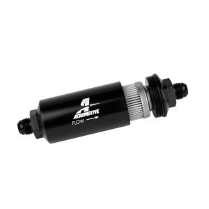 AEROMOTIVE #12378 8an Inline Fuel Filter 40 Micron 2in OD Black