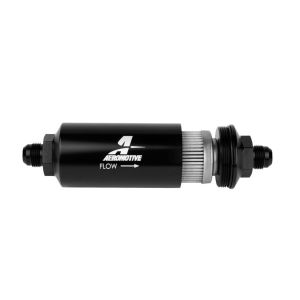 AEROMOTIVE #12379 8an Inline Fuel Filter 100 Micron 2in OD Black