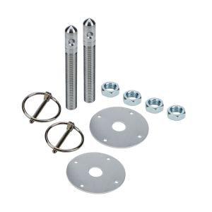 ALLSTAR PERFORMANCE #ALL18496 Alum Hood Pin Kit 1/2in with 3/16in Clips Silver