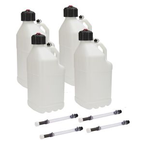 ALLSTAR PERFORMANCE #ALL40120-4 Utility Jug 5 Gal w/ Filler Hose Clear 4pk