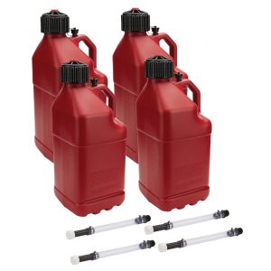 ALLSTAR PERFORMANCE #ALL40121-4 Utility Jug 5 Gal w/ Filler Hose Red 4pk