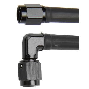 ALLSTAR PERFORMANCE #ALL48415 Coated Braided Line 12in #3 Hose -3 90 Deg/-3 Str