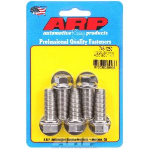 ARP #745-1250 S/S Bolt Kit - 6pt. (5) 1/2-20 x 1.250
