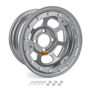 AERO RACE WHEELS #33-084520S 13x8 2in. 4.50 Silver Beadlock Wheel