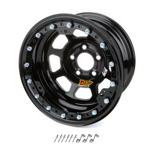 AERO RACE WHEELS #53-185010B Wheel 15x8 1in B/S Black w/ Black Ring
