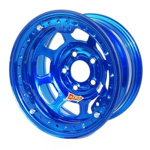 AERO RACE WHEELS #53-985040BLU 15x8 4in 5.00 Blue Chrome Beadlock Wheel