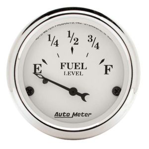 AUTOMETER #1605 Old Tyme White 2 1/16in Fuel Gauge Ford