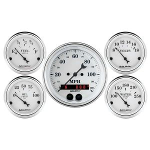 AUTOMETER #1650 Old Tyme White Gauge Kit w/GPS Speedo