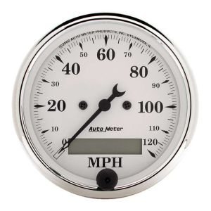 AUTOMETER #1688 Old Tyme White 3 1/8in 120MPH Elec. Speedo