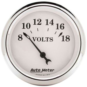 AUTOMETER #1692 Old Tyme White 2 1/16in Voltmeter 8-18