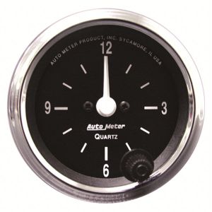 AUTOMETER #201019 2-1/16 12-Volt Electric Clock - Black
