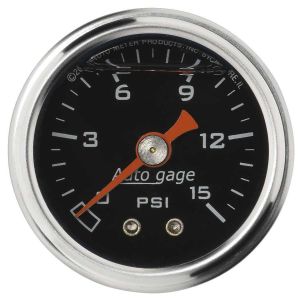 AUTOMETER #2172 1-1/2in Pressure Gauge - 0-15psi - Black Face