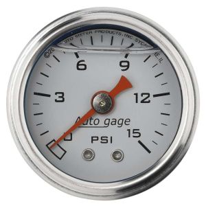 AUTOMETER #2175 1-1/2in Pressure Gauge 0-15psi- White