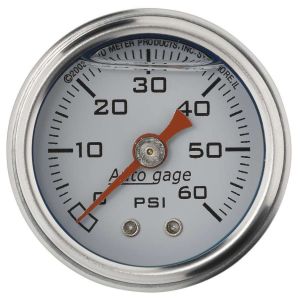 AUTOMETER #2176 1-1/2in Pressure Gauge 0-60psi- White