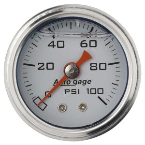 AUTOMETER #2177 1-1/2in Pressure Gauge 0-100psi- White