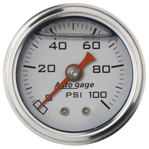 AUTOMETER #2180 1-1/2in Pressure Gauge - 0-100psi - Silver Face