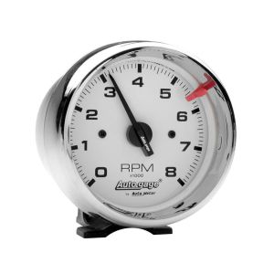 AUTOMETER #2304 3-3/4in White Face Tach- Chrome Cup