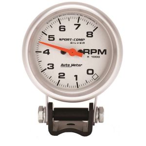 AUTOMETER #3707 Sport Comp 2 5/8in Silver Tach 8000 RPM