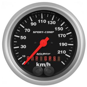 AUTOMETER #3982-M Speedometer 3-3/8in 225KM/H Sport-Comp