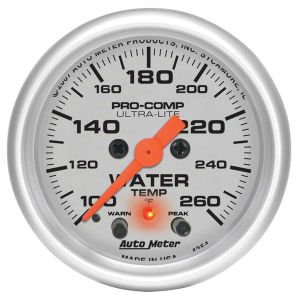 AUTOMETER #4354 2-1/16in U/L Water Temp Gauge w/Peak & Warning