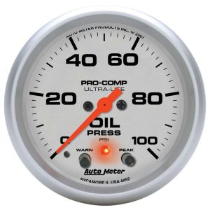 AUTOMETER #4452 2-5/8in U/L Oil Pressure Gauge w/Peak & Warning