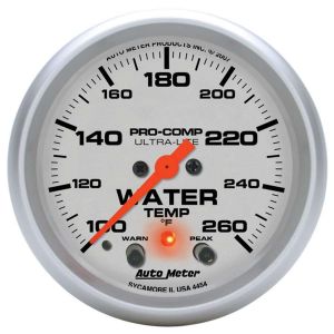 AUTOMETER #4454 2-5/8in U/L Water Temp Gauge w/Peak & Warning