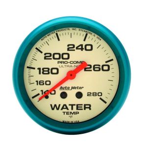 AUTOMETER #4531 2-5/8 Ultra-Nite Water Temp Gauge 140-280