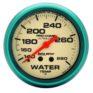 AUTOMETER #4535 2-5/8 Ultra-Nite Water Temp Gauge 140-280