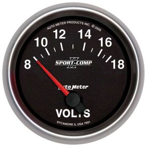 AUTOMETER #7691 2-5/8 Gauge Voltmeter 18V Electric Sport-Comp