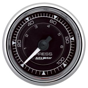 AUTOMETER #9721 2/16 Chrono Chrome Gauge Pressure 0-100PSI