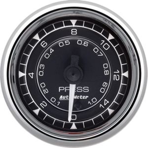 AUTOMETER #9762 2/16 Chrono Chrome Gauge Pressure  15PSI
