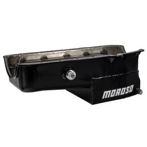 MOROSO #21322 SBC C/T Oil Pan - 7qt. LH Dipstick w/Ins. Bung