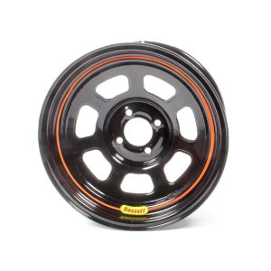 BASSETT #57SH4 Wheel 15x7 4x100mm D- Hole 4in BS Black