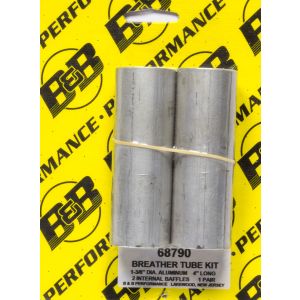 B and B PERFORMANCE PRODUCTS #68790 Aluminum 4in V/C Breather Tube Kit (Pair)