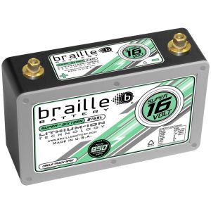 BRAILLE AUTO BATTERY #B169L Lithium ION Super 16 Volt Battery 950 Amps