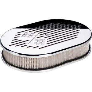 BILLET SPECIALTIES #15327 Small Oval Air Cleaner W/Flags
