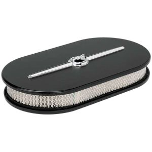BILLET SPECIALTIES #15424 Oval Air Cleaner Large Streamline Black