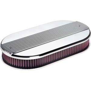 BILLET SPECIALTIES #15650 Dual Quad Ribbed Oval Air Cleaner