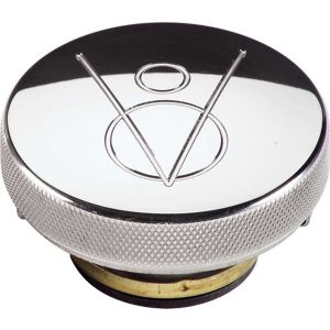 BILLET SPECIALTIES #75420 Polished Radiator Cap V8 Logo 16lb.