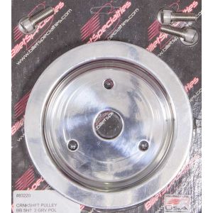 BILLET SPECIALTIES #83220 Polished BBC 2 Groove Lower Pulley