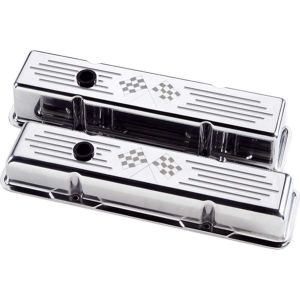 BILLET SPECIALTIES #95127 SBC Short Checkered Flag Valve Covers
